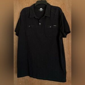 Rock Republic Shirt Mens XL Polo Black Short Sleeve Casual Stretch Pockets